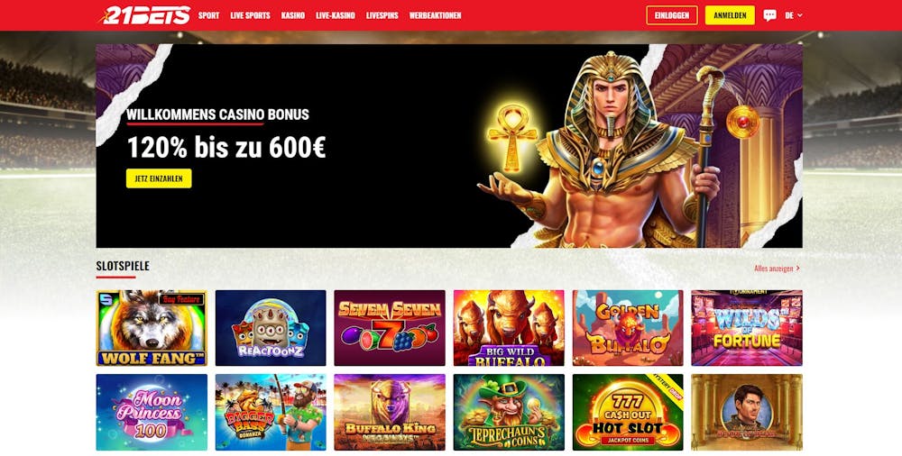 21bets Casino Homepage