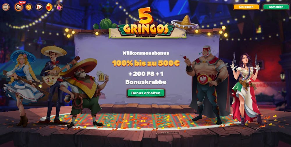 5 Gringos Casino Hauptseite