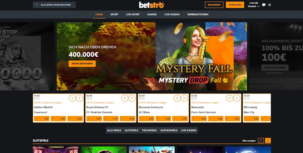 Betstro Casino Startseite