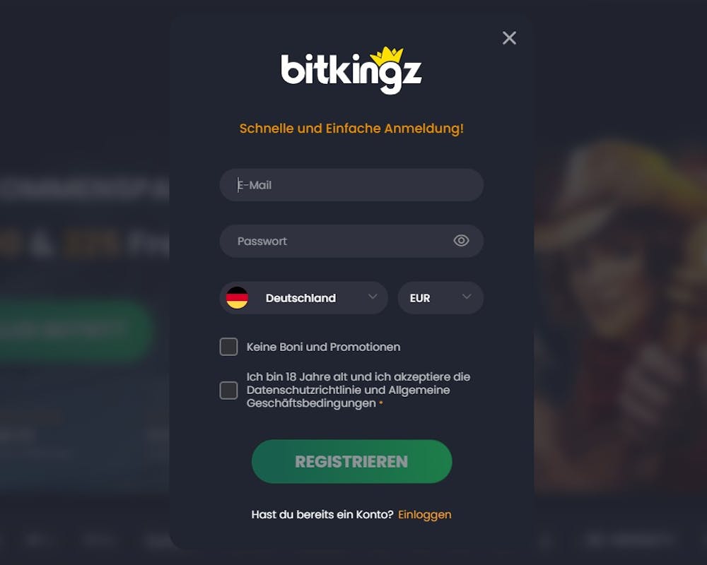 Bitkingz Casino Registrierung