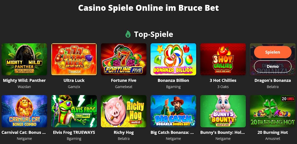 Bruce Bet Casino Spielauswahl