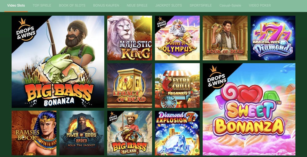Cashalot Casino Spielauswahl