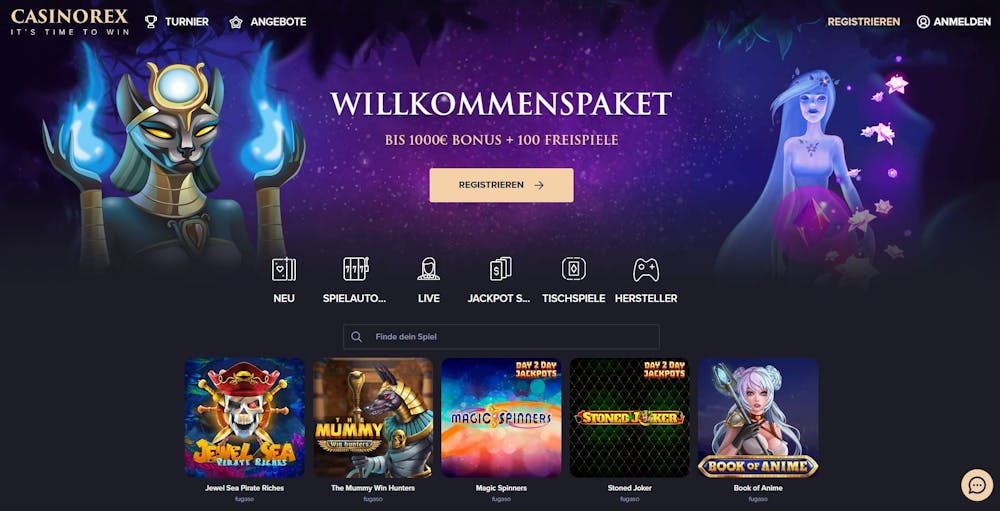 Casinorex Homepage