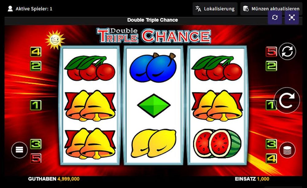 Aufbau beim Double Triple Chance Slot