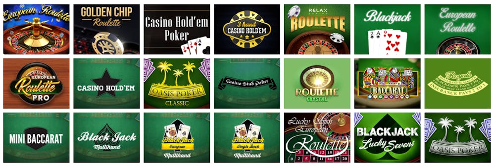 Evolve Casino Tischspiele
