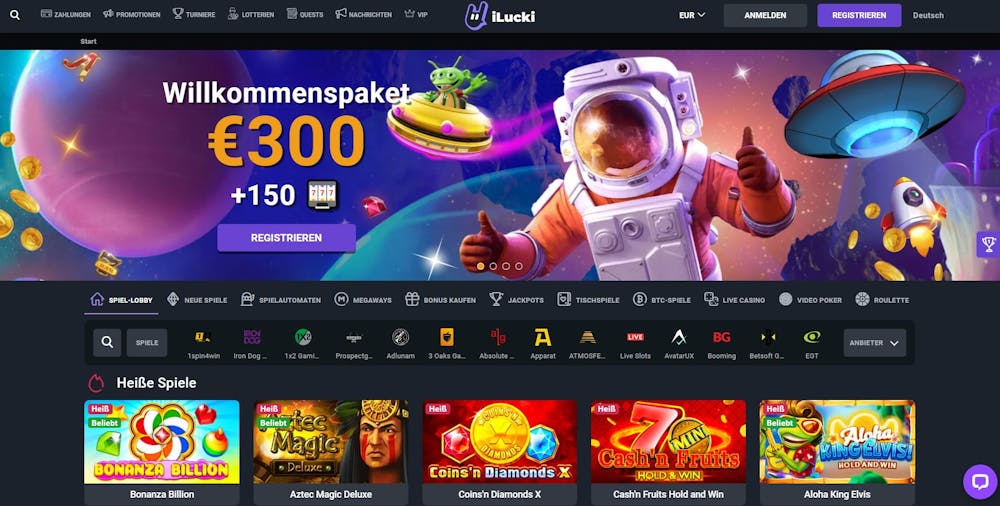 iLucki Casino Hauptseite