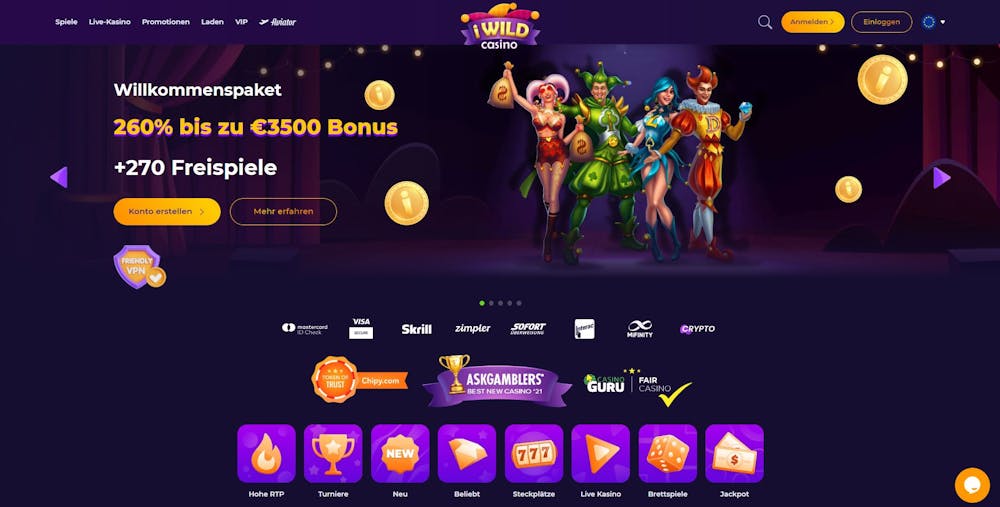 iWild Casino Startseite