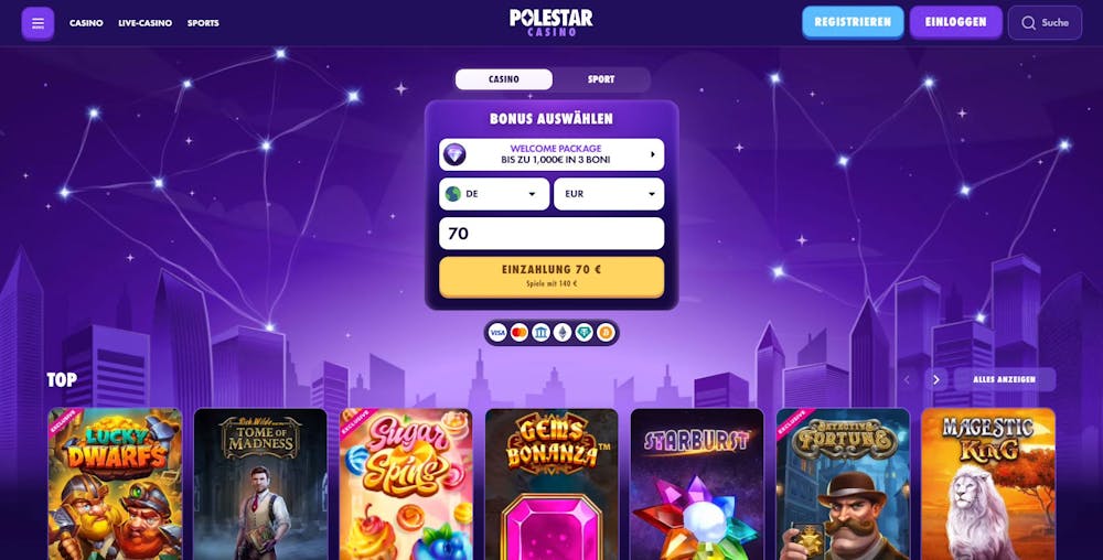 Polestar Casino Homepage