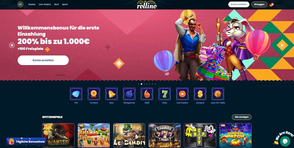Rollino Casino Startseite