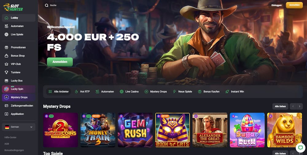 Slot Hunter Casino Homepage