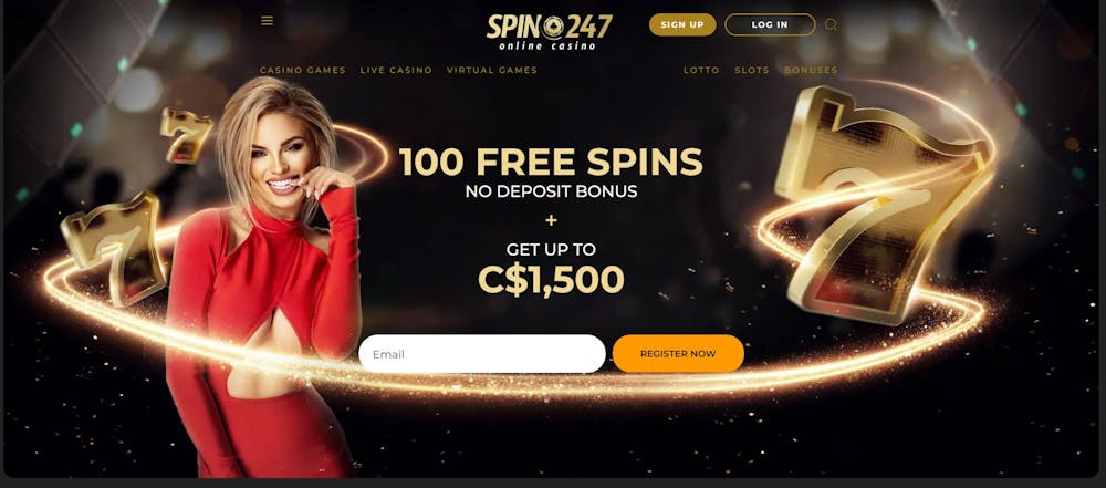 Spin247 Casino Homepage