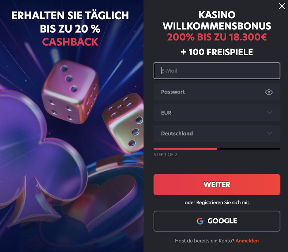 1Red Casino Registrierung