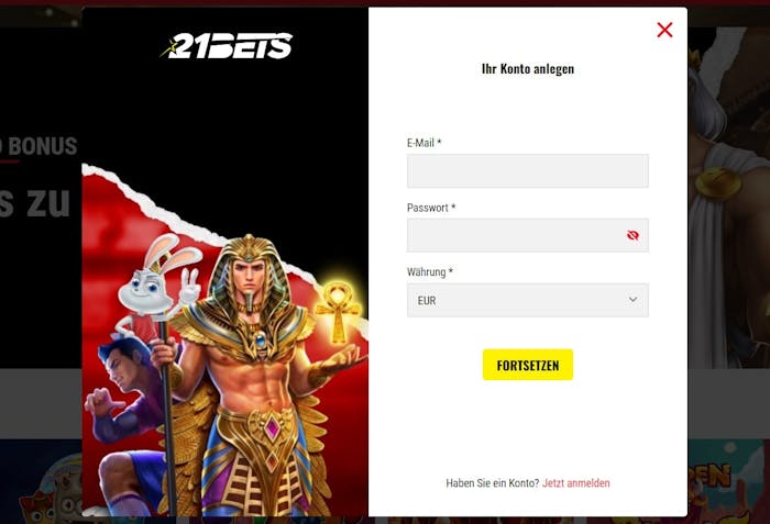 So registrieren Sie sich bei 21bets Casino