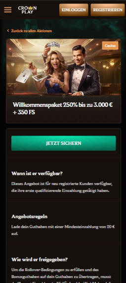 Willkommensbonus im Crownplay Casino