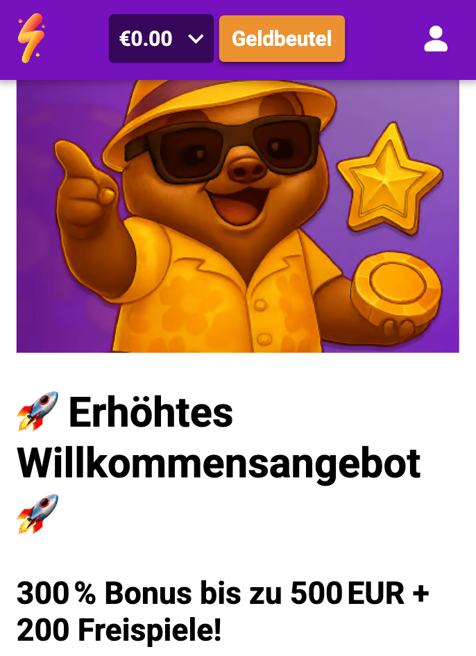 300 Prozent Bonus bis 500 € im Partyspins Casino
