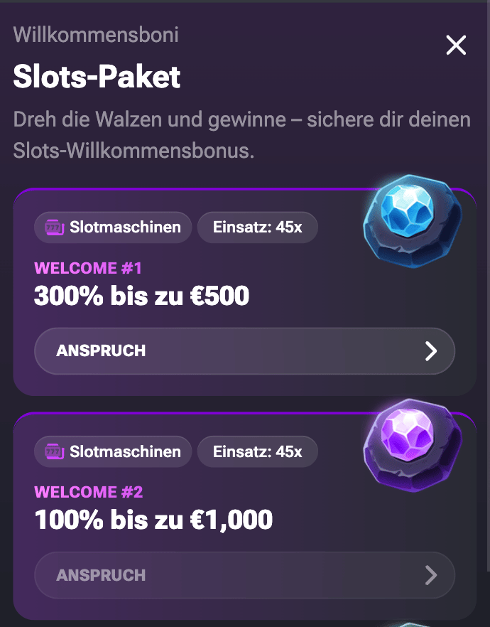 300 Prozent Bonus bis zu 500 € im Winstler Casino