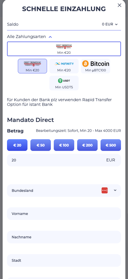 Einzahlungsmethoden im LuckyStart Casino