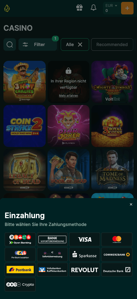 Einzahlungsmethoden im Lucky Gem Casino
