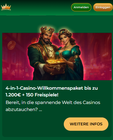 Willkommensbonus im Grand Win Casino