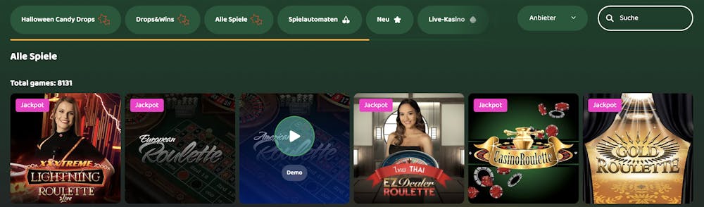 50crowns Casino Spielauswahl