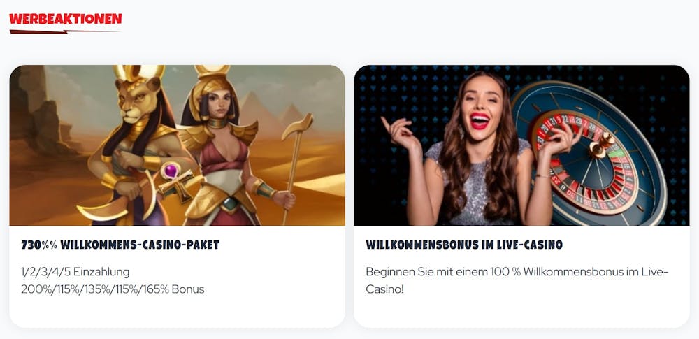 5Bonuses Casino Werbeaktionen mit Willkommensbonus für Casino und Live Casino