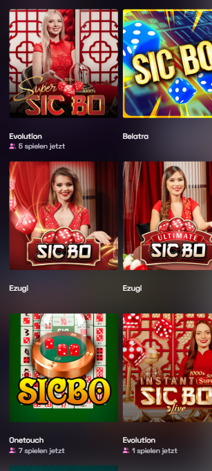 Sic Bo Casino Screenshot.