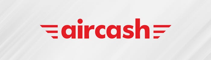 Aircash Logo vor grauem Hintergrund