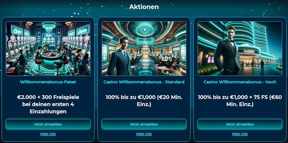 AllSpins Casino Willkommensbonuspaket, Standard Willkommensbonus, Hoher Willkommensbonus