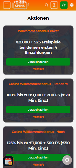 AllSpins Casino Willkommensbonuspaket, Standard Willkommensbonus, Hoher Willkommensbonus
