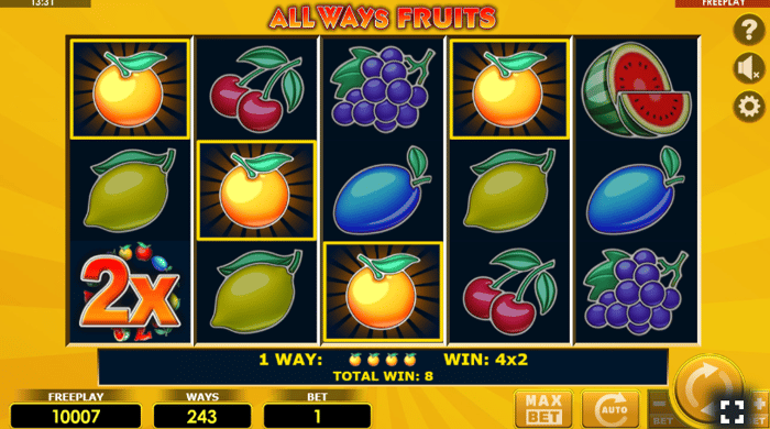 All Ways Fruits Slot Screenshot.