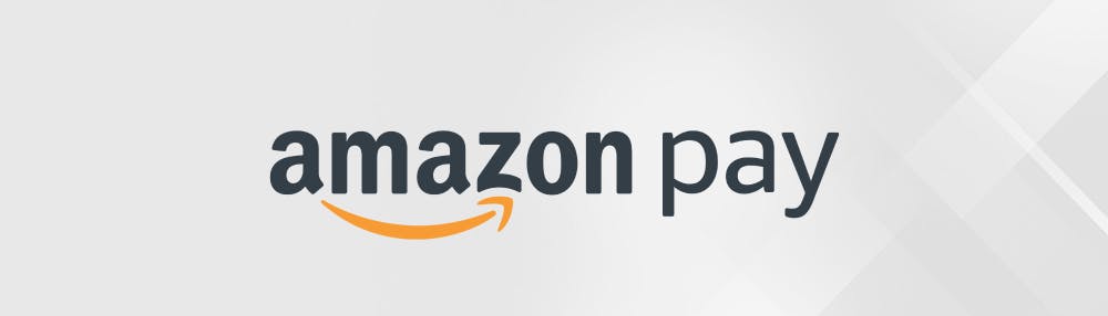 Amazon Pay Logo vor grauem Hintergrund