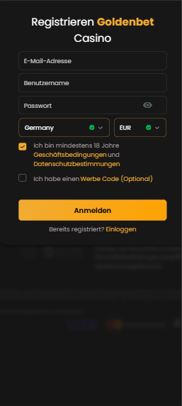 Goldenbet Casino Registrierung