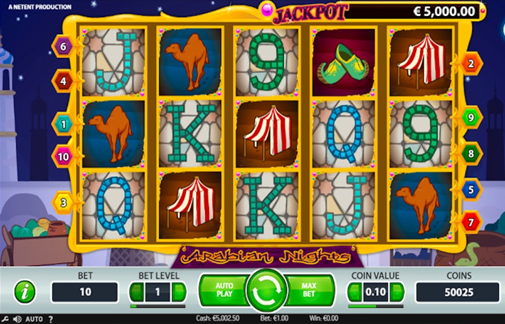 Aufbau beim Arabian Nights Slot