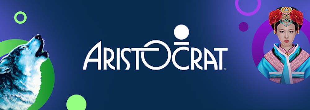 Aristocrat Logo vor blauem Hintergrund