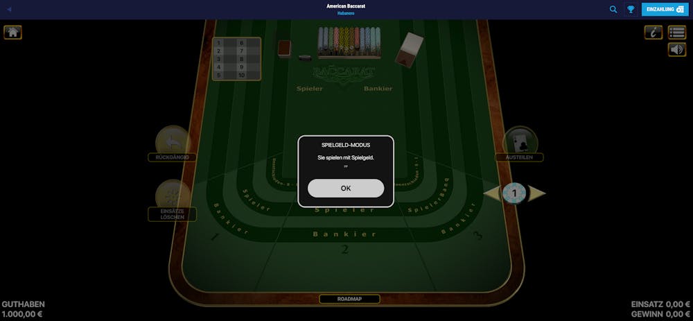 Demoversion im Baccarat Online Casino