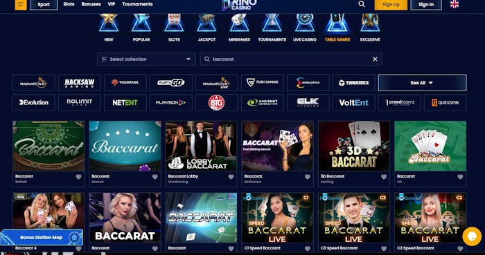 Baccarat Auswahl im Casino mit Echtgeld Beispiel
