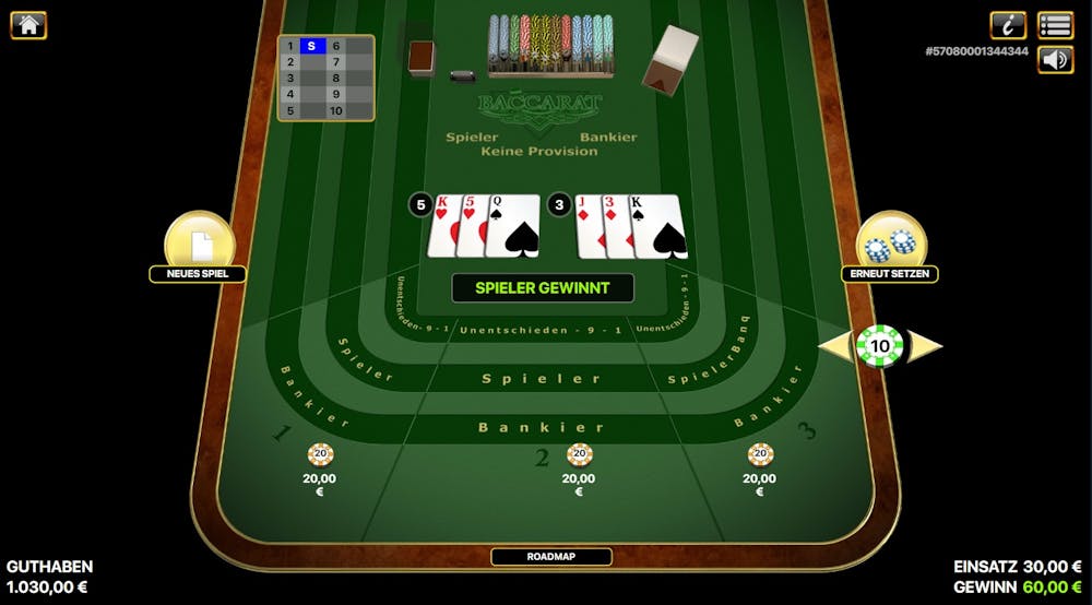 Casino Tischspiele Baccarat