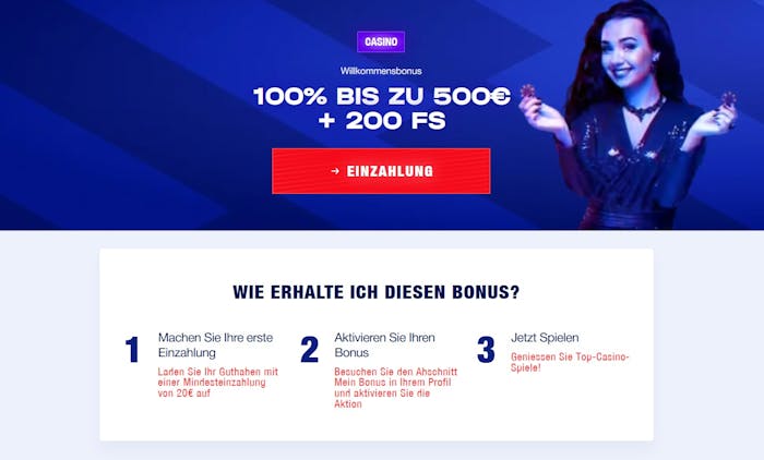 Bankonbet Casino Willkommensbonus von 100 Prozent bis zu 500 Euro und 200 Freispiele