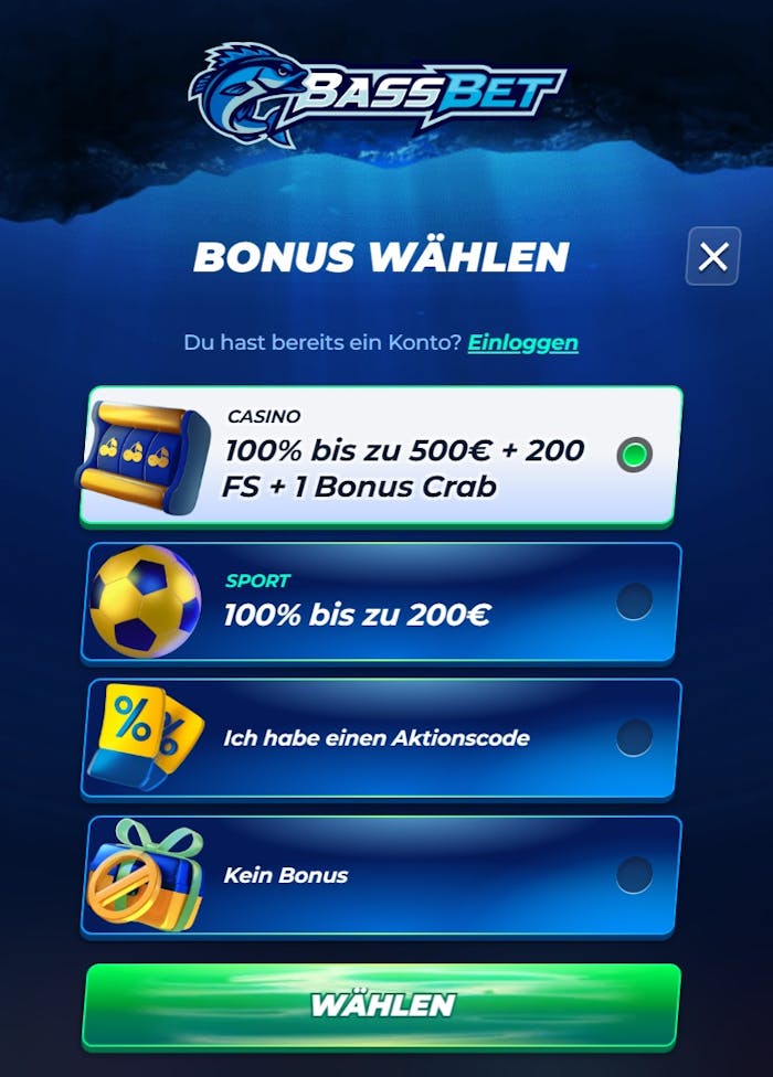 Bassbet casino login