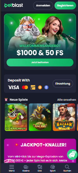 Betblast Casino Startseite