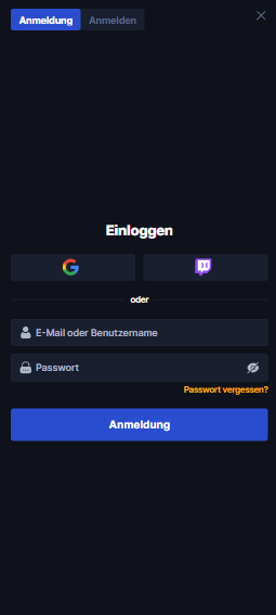 Anmeldeformular im Betflare Casino