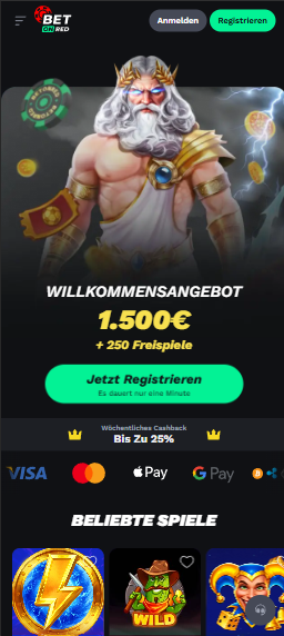 ite im Bet on Red Casino zeigt Willkommensbonus