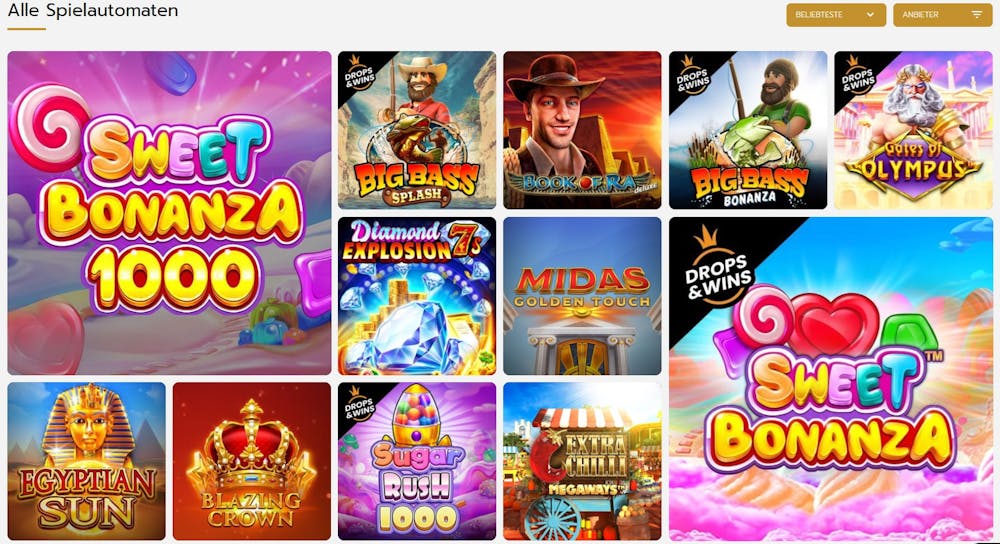 Betrophy Casino Spielauswahl