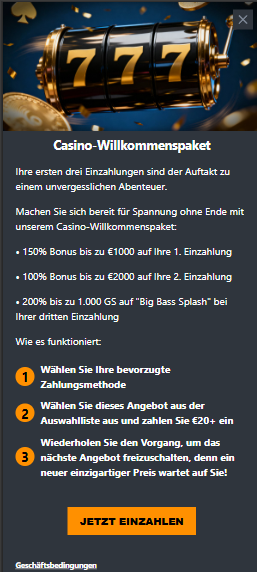 Betstro Casino Willkommensbonus