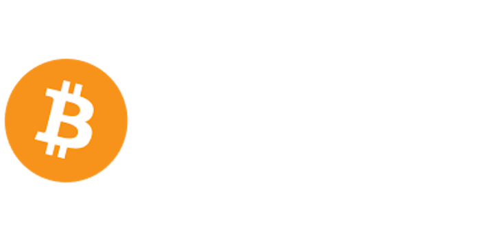 Bitcoin Casino Logo in orange und weiß.