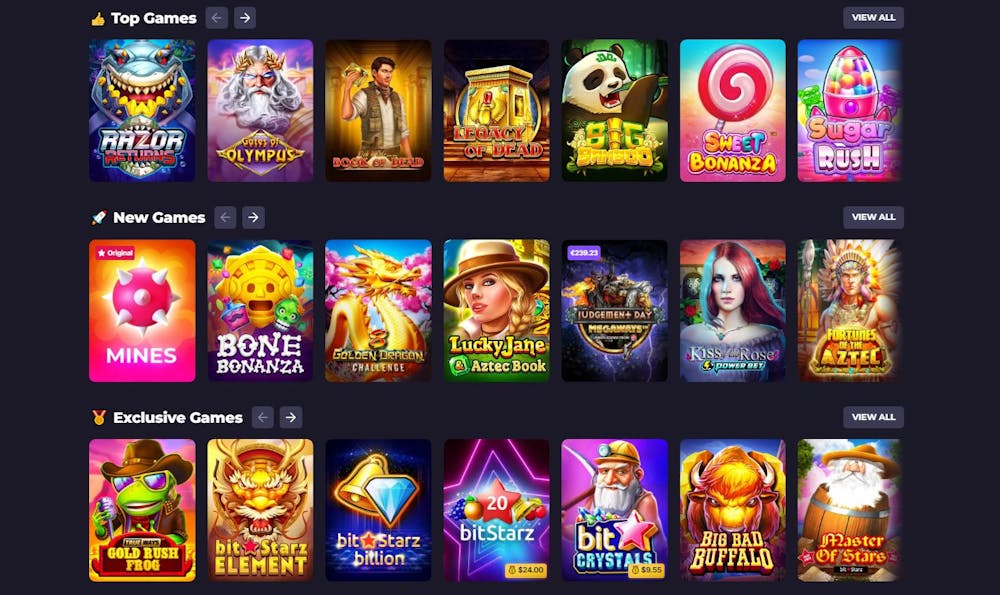 Bitstarz Spielauswahl