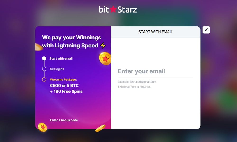 So registrieren Sie sich bei Bitstarz