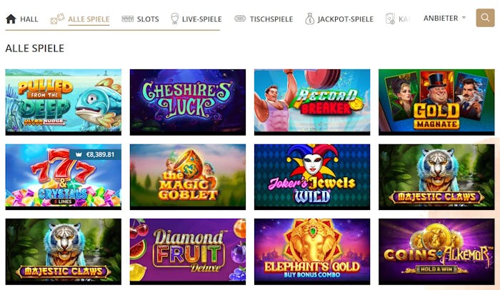 Boho Casino Spiellobby in der Kategorie 'Alle Spiele'