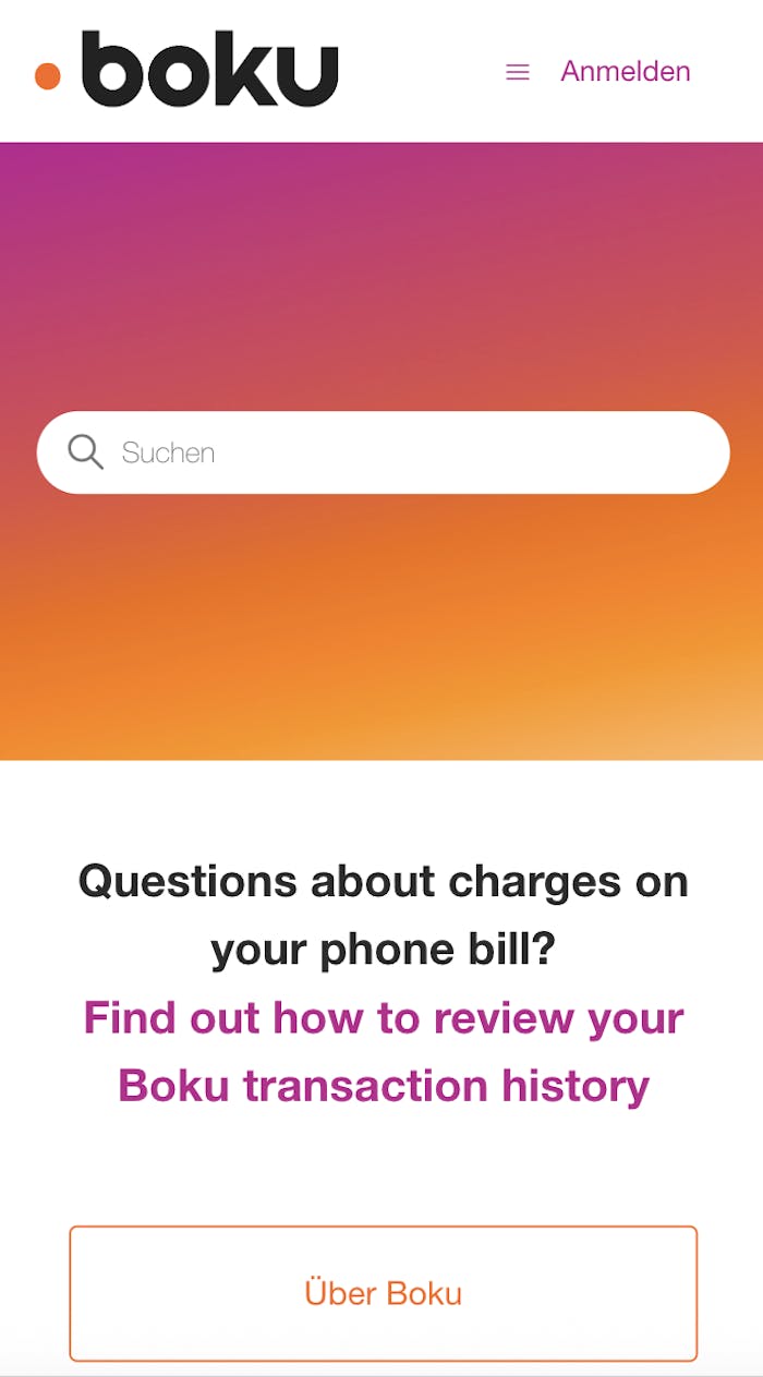 Boku Kundenservice auf der Webseite