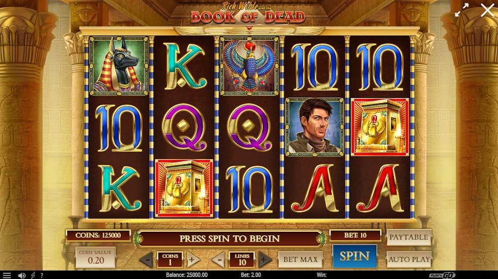 Aufbau des Book of Dead Slots